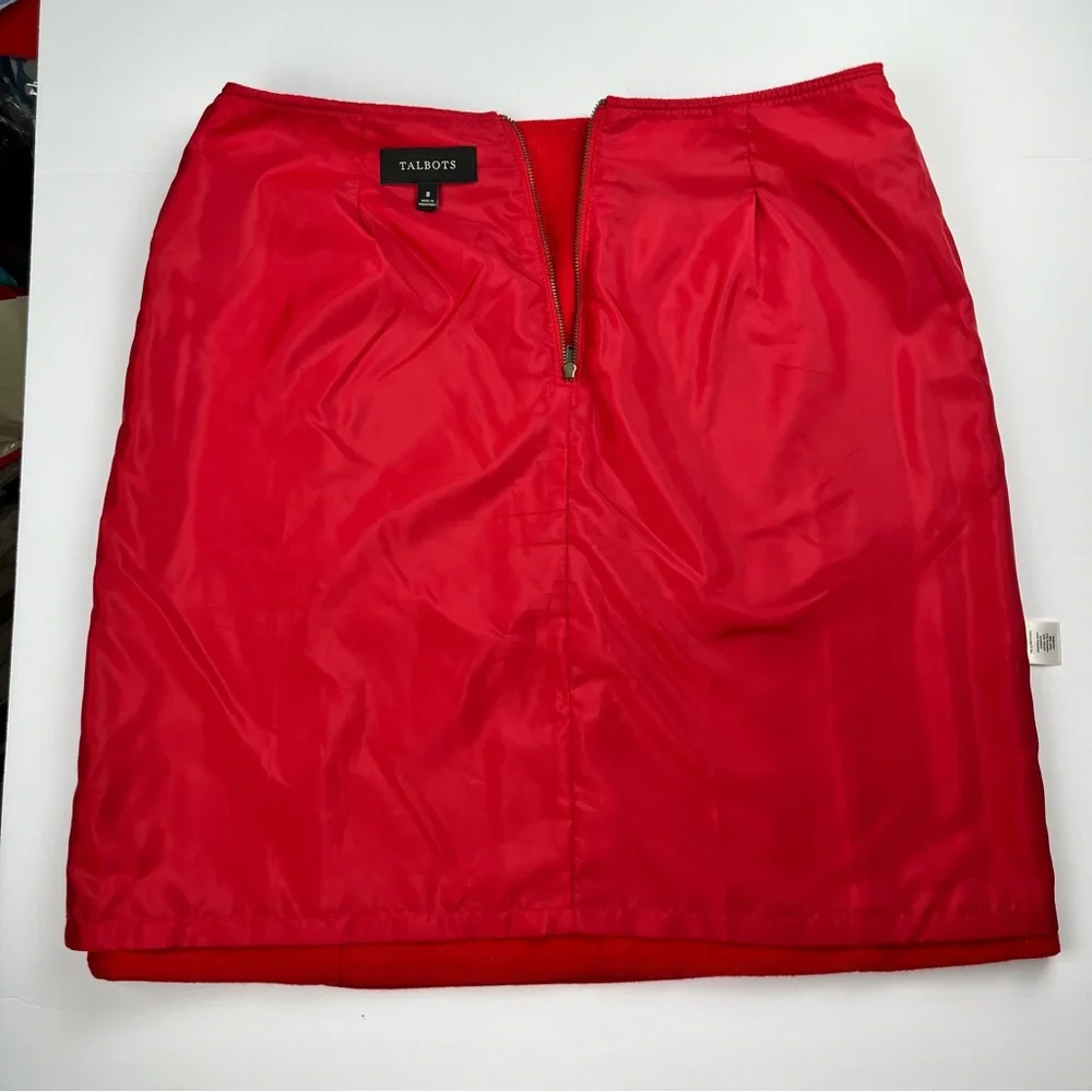 Talbots Red Wool Blend Skirt Women's‎ Size 8
